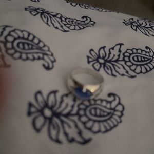 Blue sterling silver ring 925